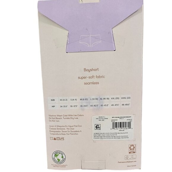 Joyspun Women’s Seamless 6-Pack Multi-Color Boyshorts Panties – Size 2XL(20) - Picture 3 of 9